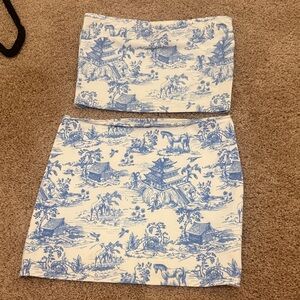 Blue and White Printed set Edikted